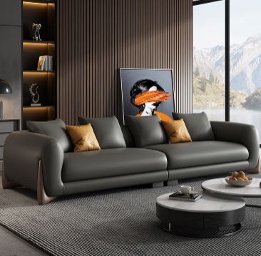 Solid Wood Lambskin Sofa